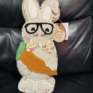 Bunny Decorative Pillow with Carrot